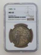 1885 Morgan Silver Dollar, NGC MS63