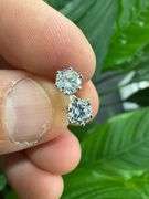 925 Sterling Silver Moissanite 0.5 Carat 6mm Round Push Back Earring