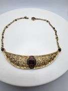 Rare Antique Russian 14KT Gold Necklace with Rubies, garnet and Diamonds