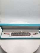 New! +10 ctw all natural diamond  weaved on fabric bracelet