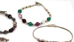 Group lot of Vintage 925 sterling silver bracelets