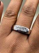 14K White Gold Princess Cut Wedding Band of 1.05ct