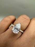 14K Two-Tone Gold Pear Lab Diamond Ring of 2.95ct