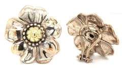 925 Sterling silver and 18kt flower earrings