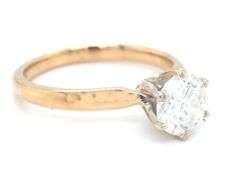14kt Yellow gold 1.01ct round brilliant cut solitaire diamond ring