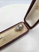 Vintage 14KT White Gold Diamond Pin