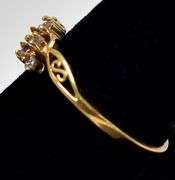 Pink Topaz and CZ Gemstone Ring in Sterling Silver