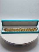 Italian Signed 18KT Yellow Gold Wide Bracelet