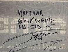 "Montana" Extremely Collectible Jozza 'One of a kind' Mixed Media on Canvas very large