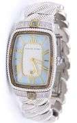 Judith Ripka Blue Mother of Pearl Rectangle Dial Watch