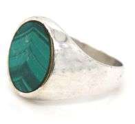 925 Sterling silver Malachite ring