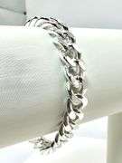 Strong 28.4 Gram 14 Kt White Gold Plate Curb Link Bracelet