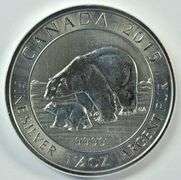 Superb 2015 Gem BU 1.5 oz pure Silver Polar Bear & Cub
