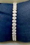 14K White Gold Oval Cut Lab Diamond Bracelet Of 17.31 Ct