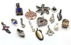 Group lot of Vintage 925 sterling silver pendants