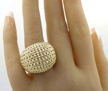 14kt Yellow gold wide woven dome ring