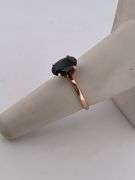 CERTIFIED  14K ROSE GOLD RING WITH A DARK BLUE SAPPHIRE