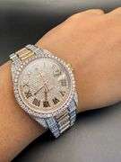 New Custom Iced Out Two-tone Bustdown Rolex Datejust 36mm