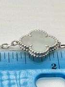 18KT White Gold Set of Mother Of Pearl And Gold Pieces Include Bracelet , Pendant And Earrings