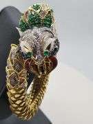 investment! Dragon bracelet !Extremely unique and rare18KT Gold Bejeweled Dragon Bracelet