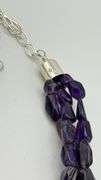 925 Sterling Silver Jay King DTR Three Strand Amethyst Beads Necklace