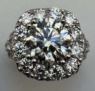 14K White Gold Round Brilliant Cut Diamond Ring of 5.56