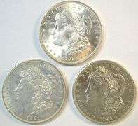 Real flashy-white top end 1921 P-D-S Morgan Silver Dollars