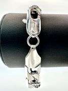 Strong 23.7 Gram .925 Sterling Silver Plated Cuban Link Bracelet