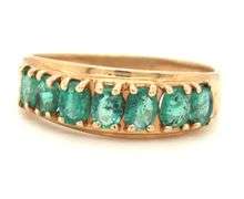 10kt Yellow gold emerald band