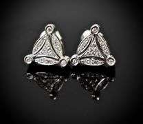 Versatile Pair of 14K White Gold and Diamond Earrings