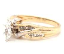 Estate 14k YG Approx. 40 Point Marquise Diamond Ring