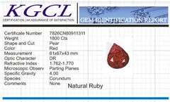 Magnificent Huge Museum Size 1800 Ct Certified Red Ruby