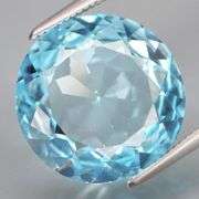 Low profile cut! Heavy flashing 10.10ct Swiss blue Topaz solitaire