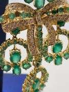 Investment! Zambian Emerald and Diamond Chandelier Drop Earrings set in 18KT Yellow Gold