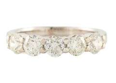 1.86ctw Round Diamond Five Stone Wedding Band Ring in 14K