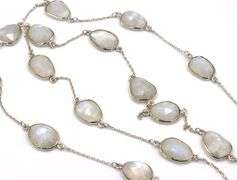925 Sterling silver Moonstone station necklace