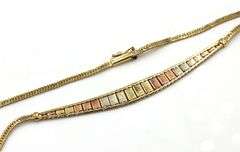 Estate 14K Tri-Color Gold Necklace & Bracelet Suite
