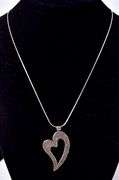 Flowery Heart Pendant Necklace in Sterling Silver