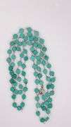 925 Sterling Silver Long Cross shape Turquoise Bead Necklace