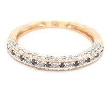 14kt Yellow gold 0.20ctw black and white diamond band