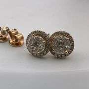 CERTIFIED BRAND NEW 14K YELLOW GOLD DIAMOND STUDS