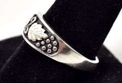Leaf and Vine Ring in Sterling Silver