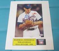 HAND SIGNED NOLAN RYAN 5X7 MOUNTED IN A 8X10 DISPLAY WITH COA