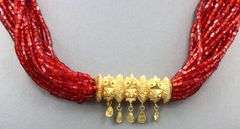 Traditional Nepali red glass beaded necklace