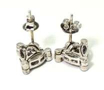 Versatile Pair of 14K White Gold and Diamond Earrings