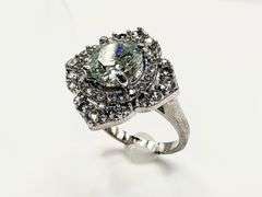 Sparkling 2.75 Ct White Ice Blue Simulated Diamond Ring