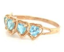 10kt Yellow gold blue topaz heart shaped ring