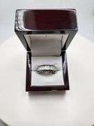 Unisex Platinum, Diamond & Sapphire Band