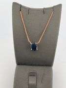 CERTIFIED 14K ROSE GOLD NECKLACE WITH NATURAL SAPPHIRE