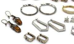 Group lot of Vintage 925 sterling silver earrings